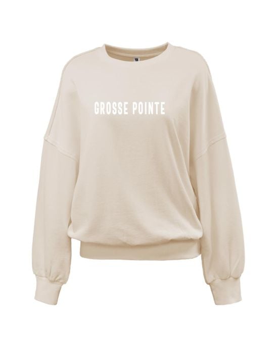 womens drop shoulder crew