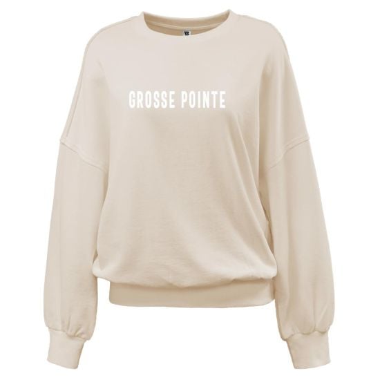womens drop shoulder crew