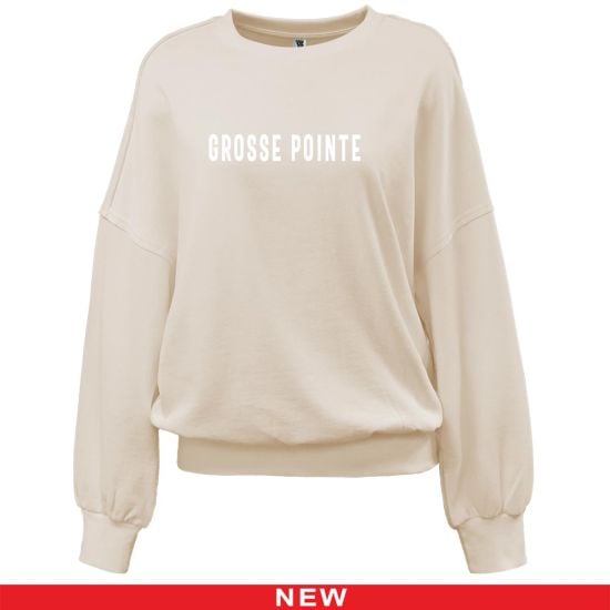 womens drop shoulder crew