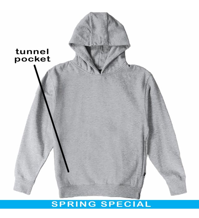 youth super-10 hoodie with tunnel pockets